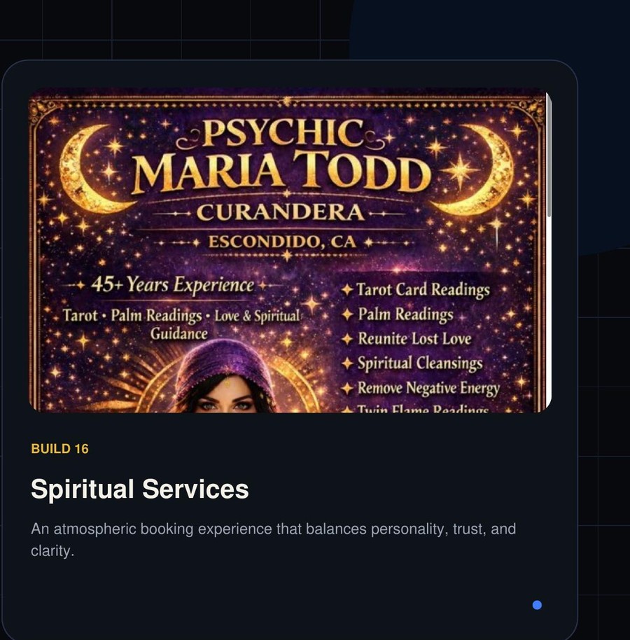 Spiritual services booking